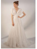Unique Velvet Beaded Maxi Wedding Dress